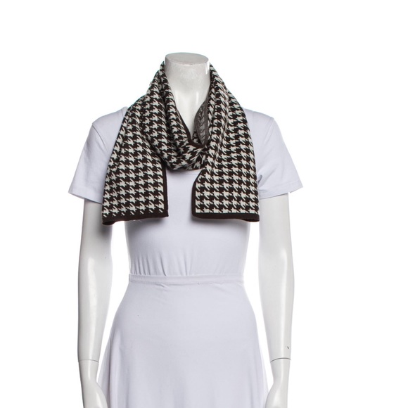 Celine cashmere houndstooth print scarf - Picture 1 of 3